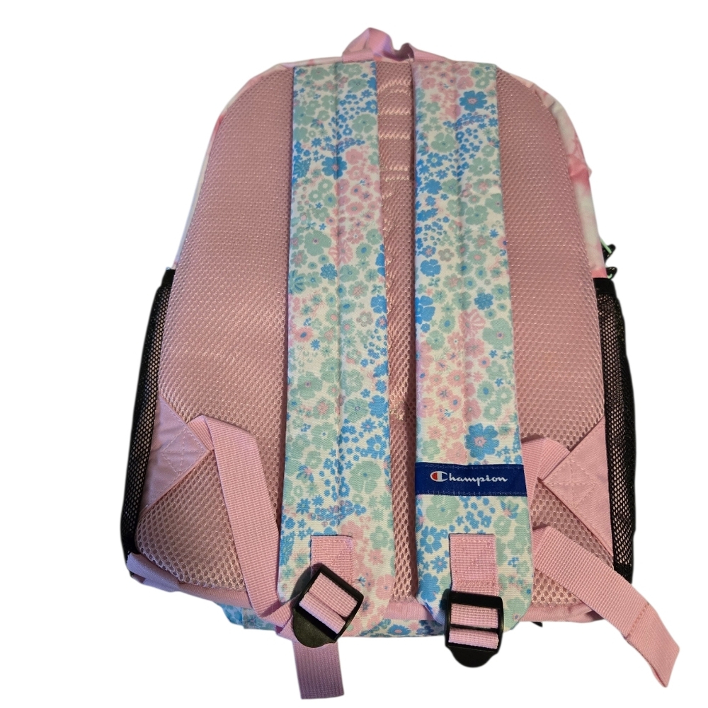Champion Tie-Dye Pink and Floral Blue Lunchbox Duo Youth Backpack - Picture 2 of 7